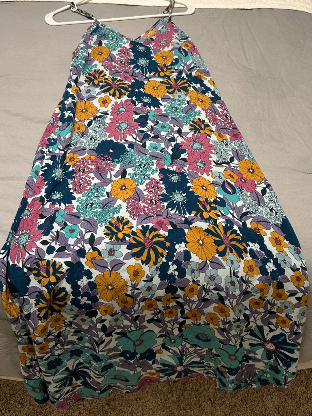 Natural Life Gracie Slip Dress Maxi Floral Boho Sundress XS X-Small 0, 2, 4 NWOT - Picture 3 of 4